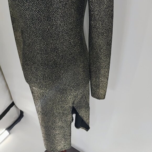Club L London Gold & Black Dress Size 12 brand metallic bodycon textured sequin - Picture 8 of 14